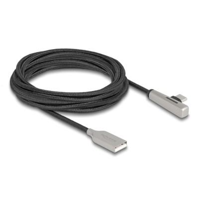 Delock USB 2.0 Cable Type-A male to USB Type-C™ male angled with LED and Fast Charging 60 W 3 m 2