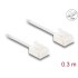 Delock RJ45 Network Cable Cat.6 UTP Ultra Slim 0.3 m white with short plugs