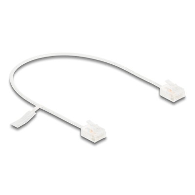 Delock RJ45 Network Cable Cat.6 UTP Ultra Slim 0.3 m white with short plugs 2