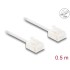 Delock RJ45 Network Cable Cat.6 UTP Ultra Slim 0.5 m white with short plugs