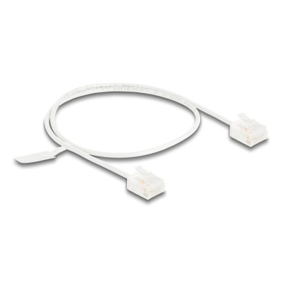 Delock RJ45 Network Cable Cat.6 UTP Ultra Slim 0.5 m white with short plugs 2