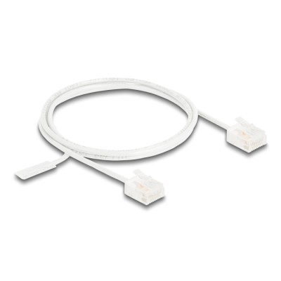 Delock RJ45 Network Cable Cat.6 UTP Ultra Slim 1 m white with short plugs 2