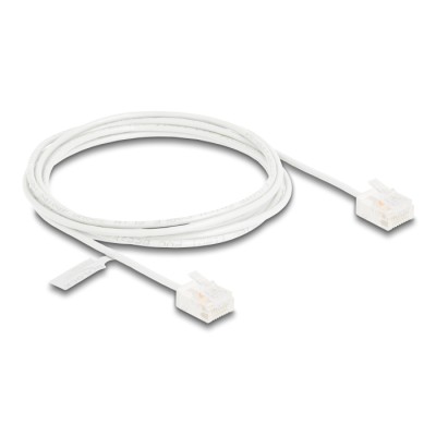 Delock RJ45 Network Cable Cat.6 UTP Ultra Slim 2 m white with short plugs 2