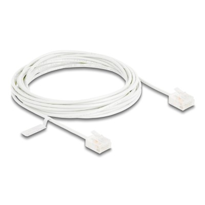 Delock RJ45 Network Cable Cat.6 UTP Ultra Slim 5 m white with short plugs 2