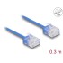 Delock RJ45 Network Cable Cat.6 UTP Ultra Slim 0.3 m blue with short plugs