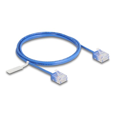 Delock RJ45 Network Cable Cat.6 UTP Ultra Slim 1 m blue with short plugs 2