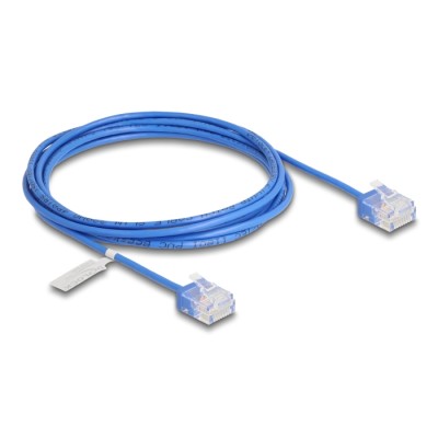 Delock RJ45 Network Cable Cat.6 UTP Ultra Slim 2 m blue with short plugs 2