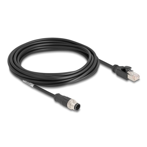 Delock M12 Cable A-coded 8 pin male to RJ45 male PVC 5 m