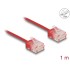 Delock RJ45 Network Cable Cat.6 UTP Ultra Slim 1 m red with short plugs