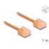 Delock RJ45 Network Cable Cat.6 UTP Ultra Slim 1 m orange with short plugs