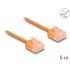 Delock RJ45 Network Cable Cat.6 UTP Ultra Slim 5 m orange with short plugs