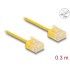 Delock RJ45 Network Cable Cat.6 UTP Ultra Slim 0.3 m yellow with short plugs