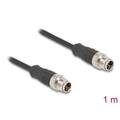 Delock M12 Cable X-coded 8 pin male to male PVC 1 m