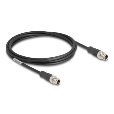 Delock M12 Cable X-coded 8 pin male to male PVC 2 m 2
