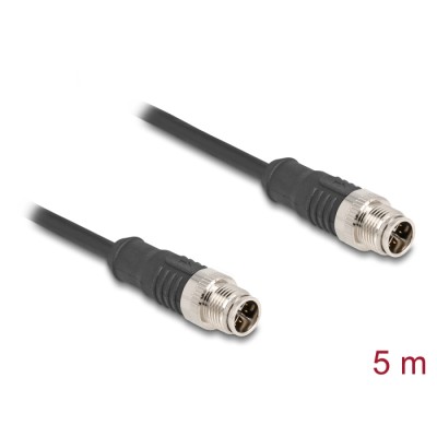 Delock M12 Cable X-coded 8 pin male to male PVC 5 m