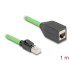 Delock RJ45 Network Extension Cable Cat.6A plug to jack SF/UTP suitable for drag chains PUR (TPU) 1 m green