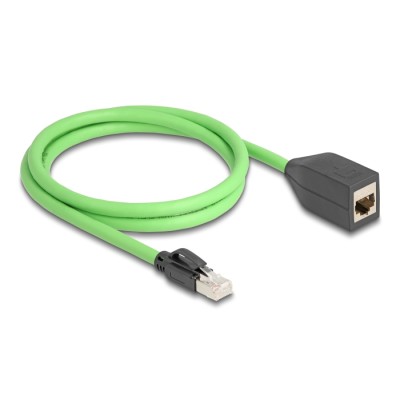 Delock RJ45 Network Extension Cable Cat.6A plug to jack SF/UTP suitable for drag chains PUR (TPU) 1 m green 2