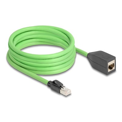 Delock RJ45 Network Extension Cable Cat.6A plug to jack SF/UTP suitable for drag chains PUR (TPU) 5 m green 2