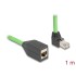 Delock RJ45 Network Extension Cable Cat.6A plug upwards angled to jack SF/UTP suitable for drag chains PUR (TPU) 1 m green