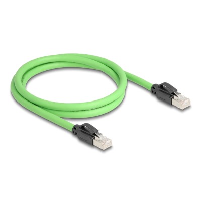 Delock RJ45 Network Cable Cat.6A plug to plug SF/UTP suitable for drag chains PUR (TPU) 1 m green 2