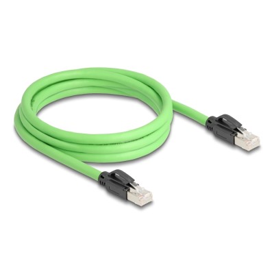 Delock RJ45 Network Cable Cat.6A plug to plug SF/UTP suitable for drag chains PUR (TPU) 2 m green 2