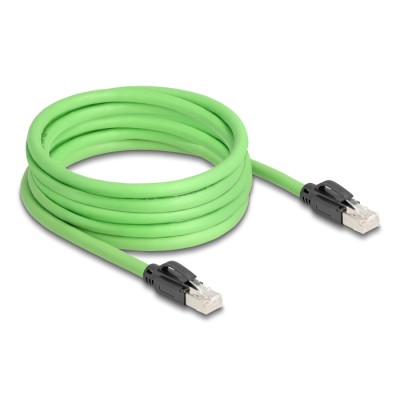 Delock RJ45 Network Cable Cat.6A plug to plug SF/UTP suitable for drag chains PUR (TPU) 5 m green 2