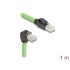 Delock RJ45 Network Cable Cat.6A plug to plug downwards angled SF/UTP suitable for drag chains PUR (TPU) 1 m green
