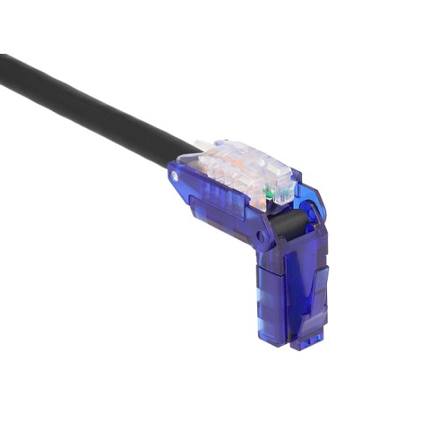 Delock RJ45 Network Cable Cat.6 UTP with 180° angled plugs black 0.5 m