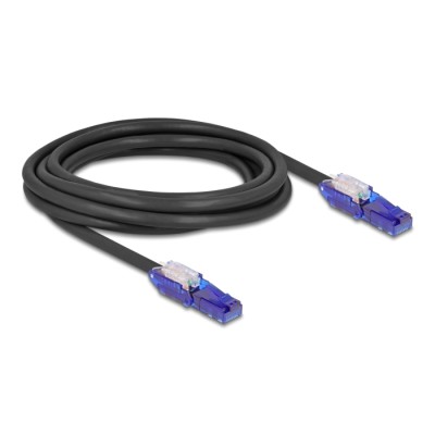 Delock RJ45 Network Cable Cat.6 UTP with 180° angled plugs black 3 m 2