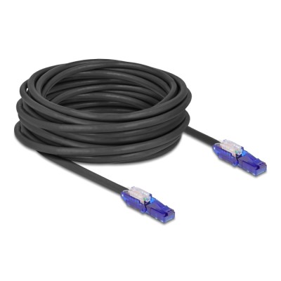 Delock RJ45 Network Cable Cat.6 UTP with 180° angled plugs black 10 m 2