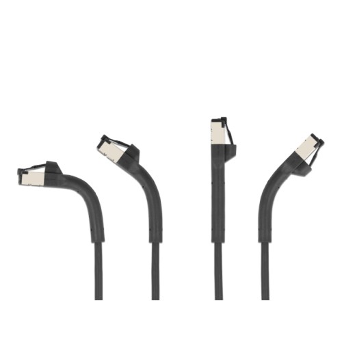 Delock RJ45 Slim Network Cable Cat.6A U/FTP angled black 0.25 m