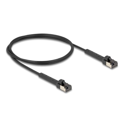 Delock RJ45 Slim Network Cable Cat.6A U/FTP angled black 1 m 2