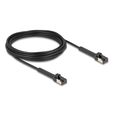 Delock RJ45 Slim Network Cable Cat.6A U/FTP angled black 5 m 2