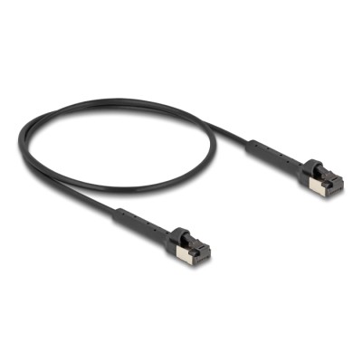 Delock RJ45 Slim Network Cable Cat.8.1 U/FTP angled up to 40 Gbps black 0.5 m 2