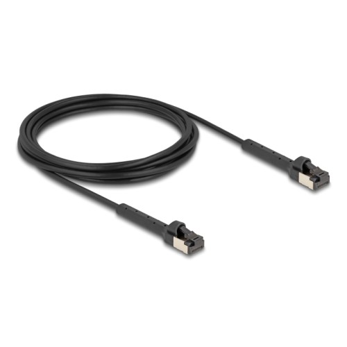 Delock RJ45 Slim Network Cable Cat.8.1 U/FTP angled up to 40 Gbps black 3 m