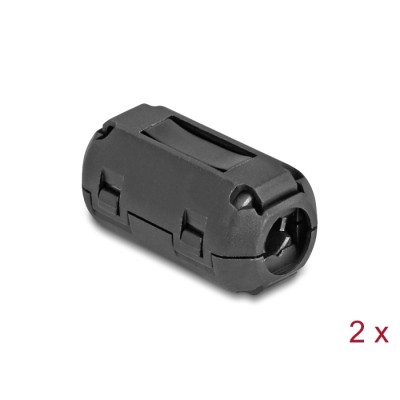 Delock Ferrit Core / Ferrit Ring for round cable 9 mm 2 pieces black