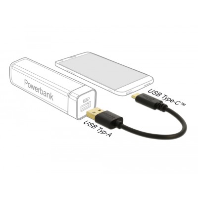 Delock USB Charging Cable Type-A to USB Type-C™ 3 A 15 cm 2