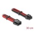Delock Extension Cable 8 pin EPS male to 4 + 4 pin EPS female textile shielding red-black 30 cm