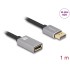 Delock DisplayPort extension cable 8K 60 Hz 1 m grey metal without latch