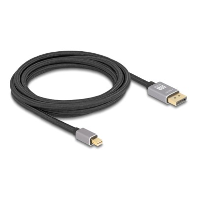 Delock Mini DisplayPort to DisplayPort cable 8K 60 Hz 3 m grey metal without latch 2