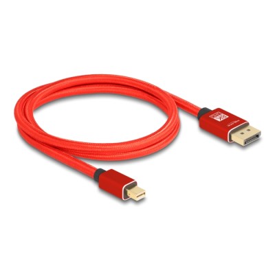 Delock Mini DisplayPort to DisplayPort cable 8K 60 Hz 1 m red metal without latch 2