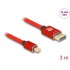 Delock Mini DisplayPort to DisplayPort cable 8K 60 Hz 3 m red metal without latch