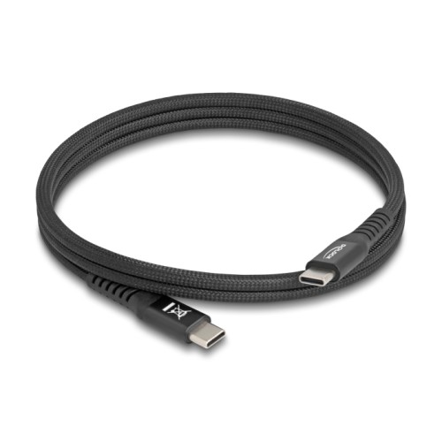 Delock USB 2.0 Cable USB Type-C™ male to male with magnetic textile jacket PD 3.0 60 W 1 m
