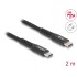Delock USB 2.0 Cable USB Type-C™ male to male with magnetic textile jacket PD 3.0 60 W 2 m