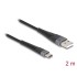 Delock USB 2.0 Cable USB Type-A male to USB Type-C™ male with extended bend protection 2 m