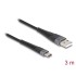 Delock USB 2.0 Cable USB Type-A male to USB Type-C™ male with extended bend protection 3 m