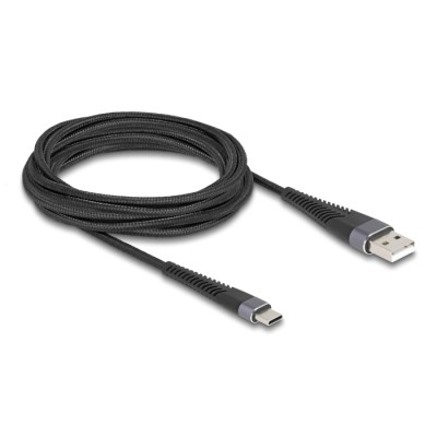 Delock USB 2.0 Cable USB Type-A male to USB Type-C™ male with extended bend protection 3 m 2