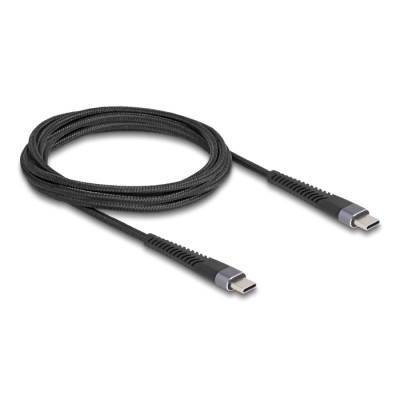 Delock USB 2.0 Cable USB Type-C™ male to male with extended bend protection 60 W 2 m 2