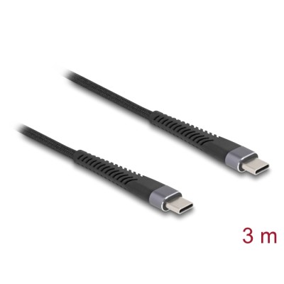 Delock USB 2.0 Cable USB Type-C™ male to male with extended bend protection 60 W 3 m