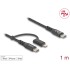 Delock USB Cable 2 in 1 USB Type-C™ to USB Type-C™ / Lightning™ for iPhone™ and iPad™ 1 m MFi 60 W